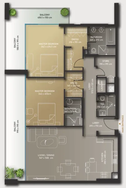2.0 bedrooms apartments - Olaia Residences