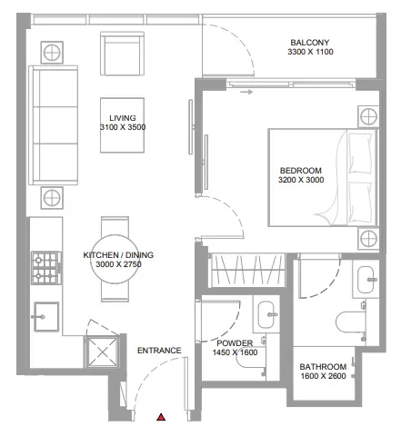 1.0 bedroom apartments - Canalside Marina Residences
