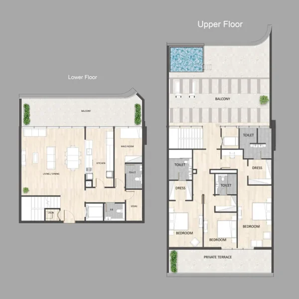 3.0 bedrooms penthouse - Barari Palace