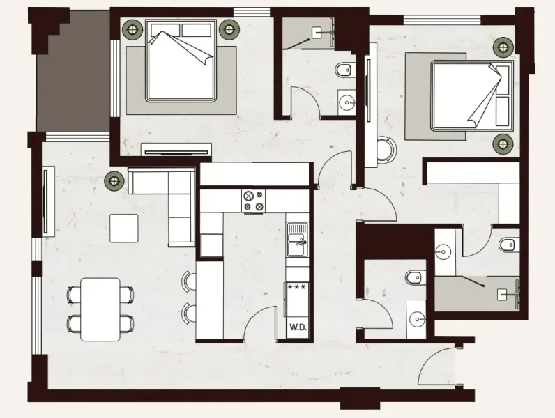 2.0 bedrooms apartments - Aria Heights