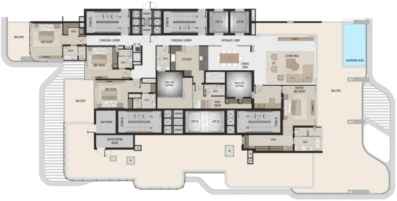 4.0 bedrooms penthouse - Vitalia Palm Jumeirah Residences