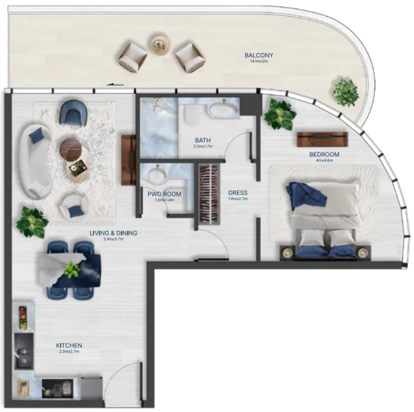 1.0 bedroom apartments - Acacia by BNW Developments