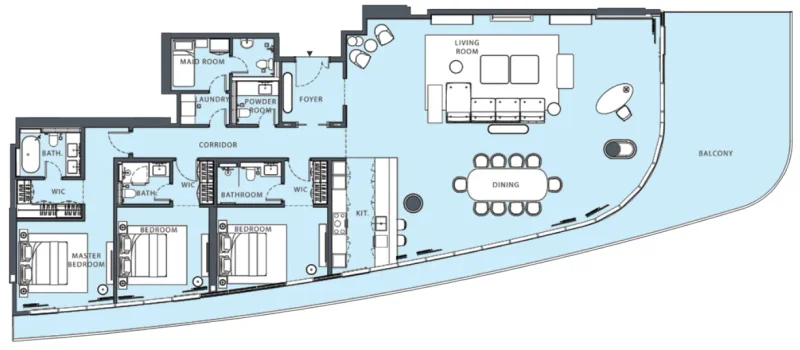 3.0 bedrooms apartments - Danah Bay
