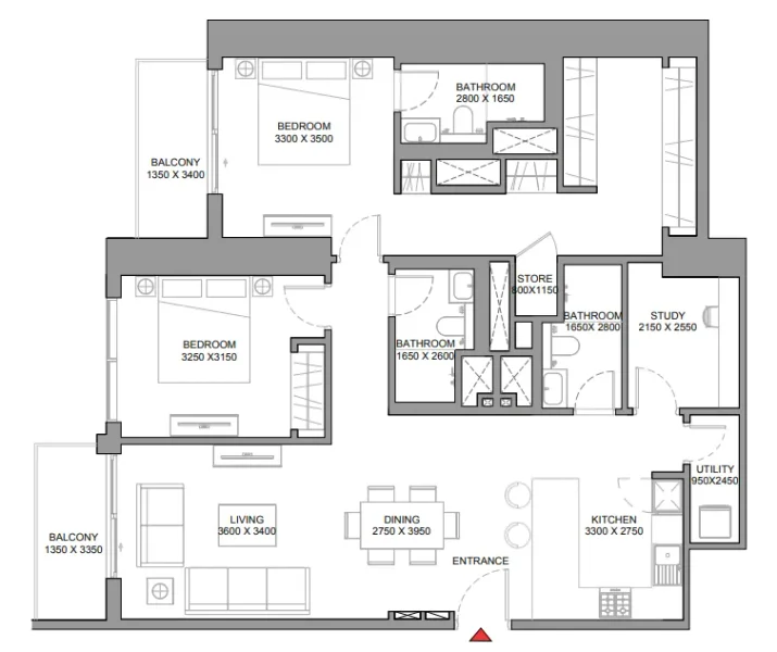 2.5 bedrooms apartments - 360 Riverside Crescent