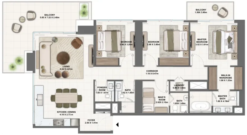 3.0 bedrooms apartments - Silva Dubai Creek Harbour