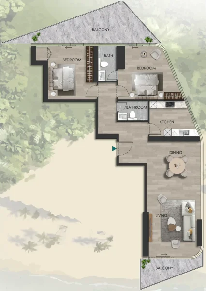 2.0 bedrooms apartments - The Beach Vista