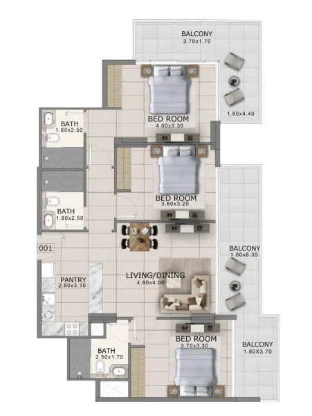 3.0 bedrooms apartments - Arlington Park 2