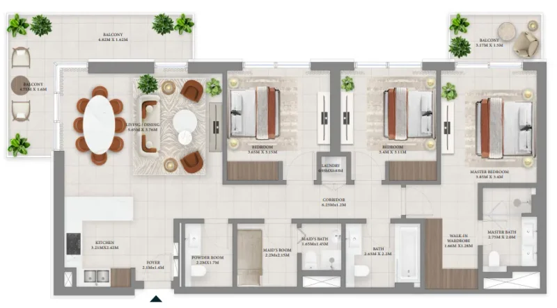 3.0 bedrooms apartments - Vida Residences Hillside