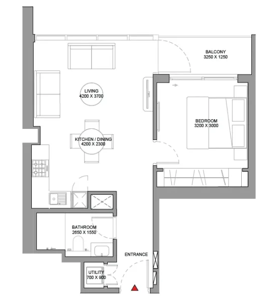 1.0 bedroom apartments - Sobha Orbis