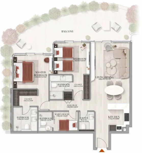 2.0 bedrooms apartments - Gate Eleven by Amwaj Development