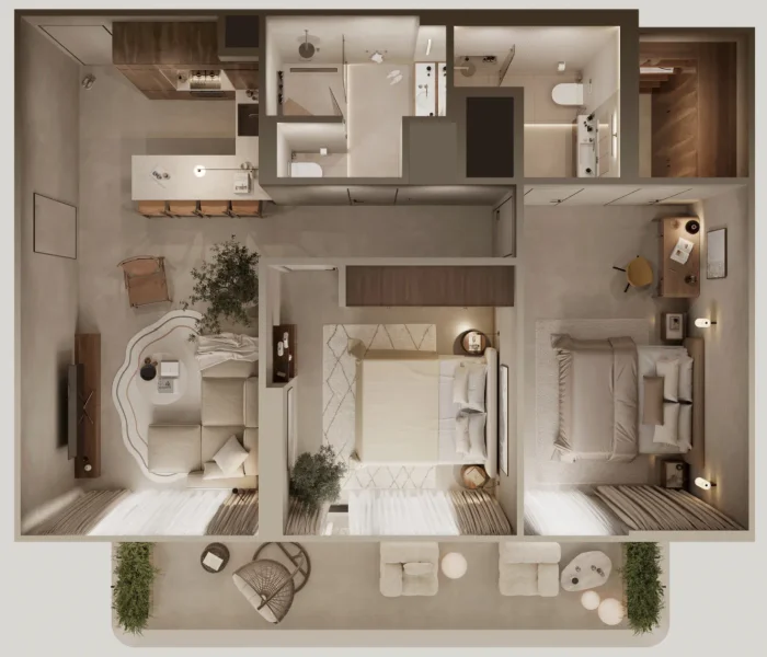 2.0 bedrooms apartments - Oak Yard