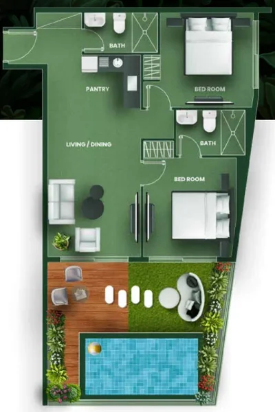 2.0 bedrooms apartments - Vincitore Aqua Flora