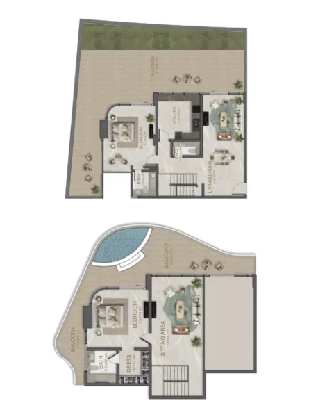 2.0 bedrooms duplex - La Perla