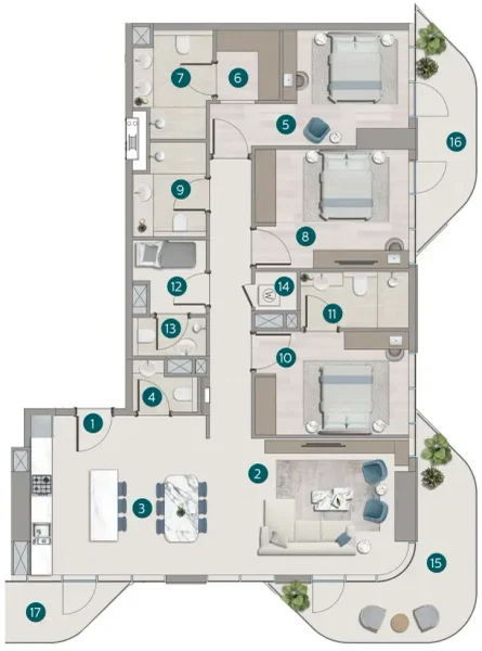 3.0 bedrooms apartments - Flora Shore Beachside Residences