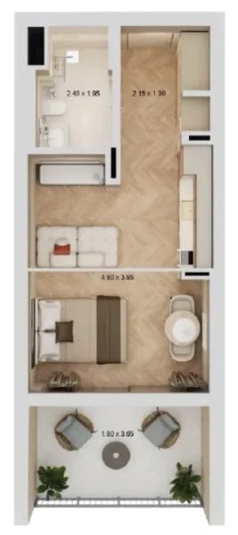 0.0 bedroom apartments - Arisha Terraces