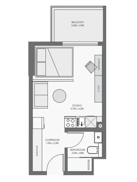 0.0 bedroom apartments - Equiti Gate