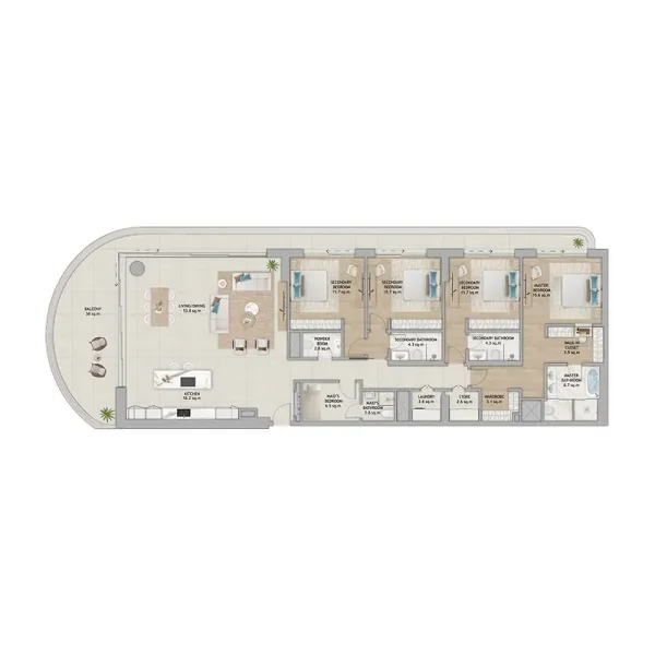 4.5 bedrooms apartments - Fahid Beach Terraces