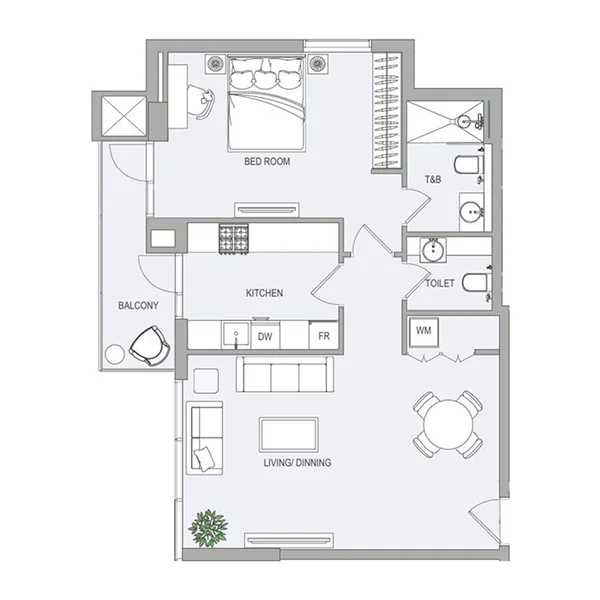 1 bedroom Apartments -  EVERGR1N House 4