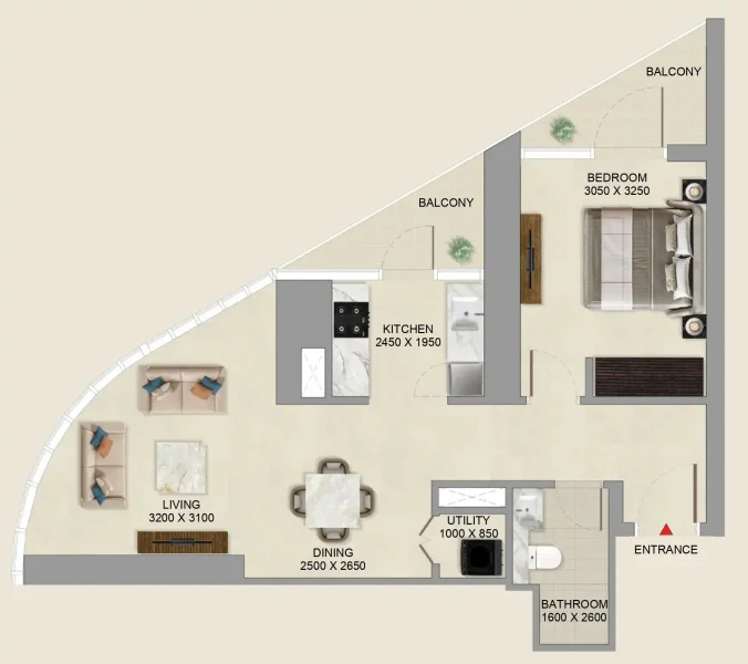 1.0 bedroom apartments - Skyvue Altier