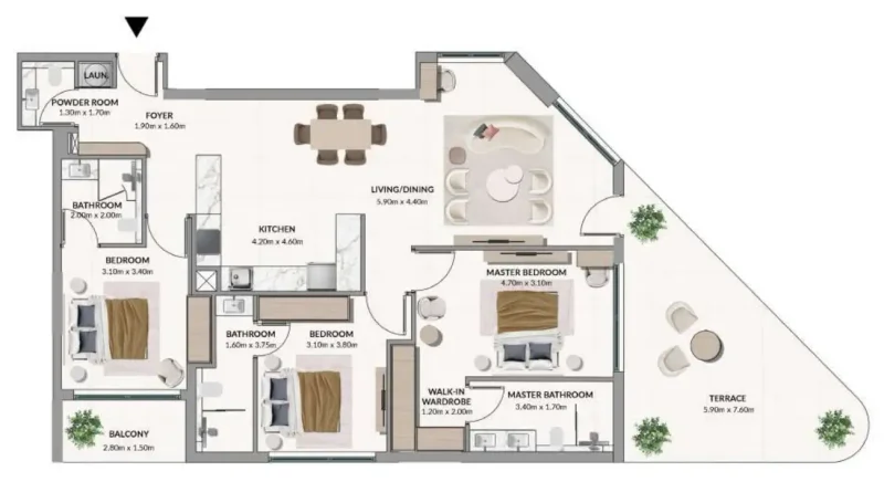 3.0 bedrooms apartments - Woodland Terraces