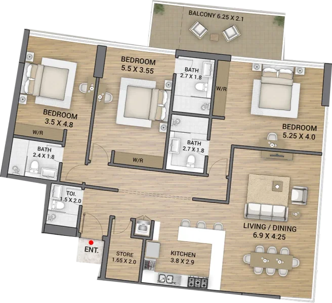 3.0 bedrooms apartments - Ocean Tower