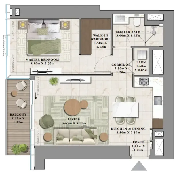 1.0 bedroom apartments - Avarra by Palace