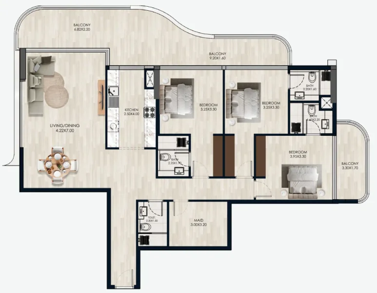 3.0 bedrooms apartments - Reem by Vision