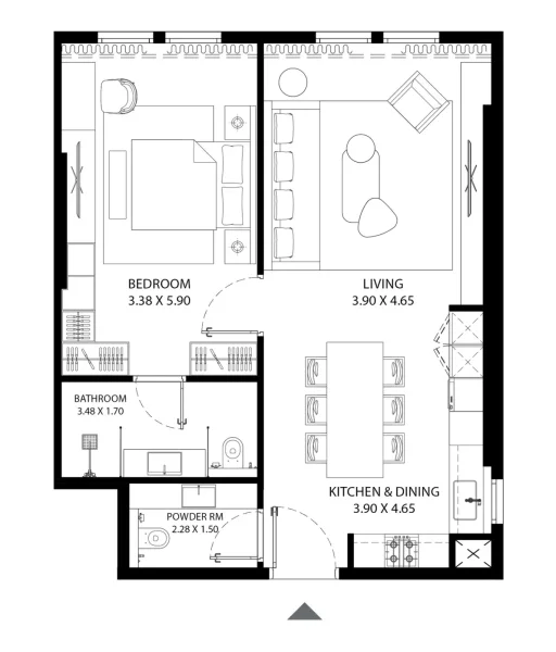 1.0 bedroom apartments - MAG 330