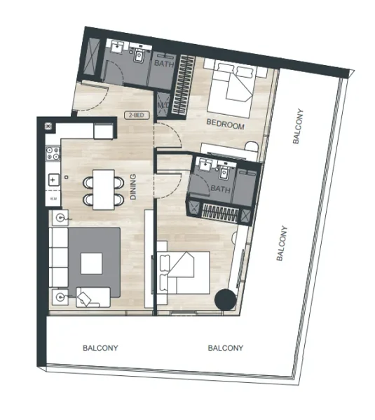 2.0 bedrooms apartments - Binghatti Ghost