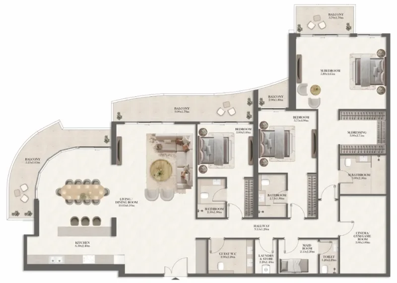 3.0 bedrooms apartments - Radisson Residences