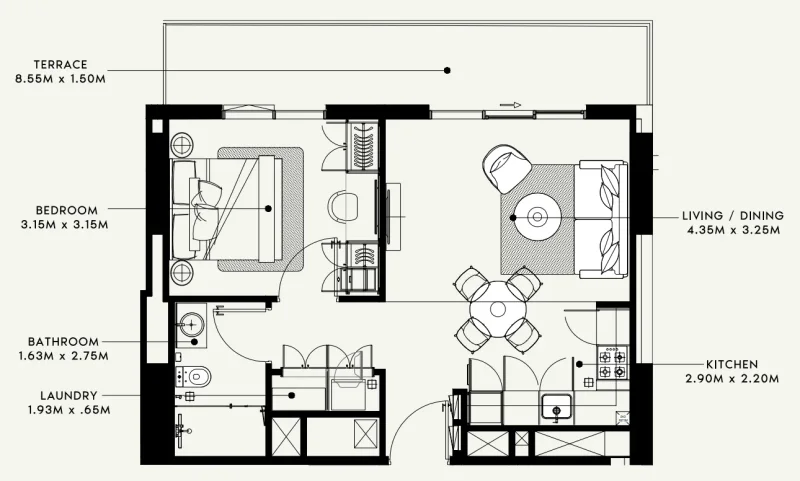 1.0 bedroom apartments - Beach Oasis 1 and 2