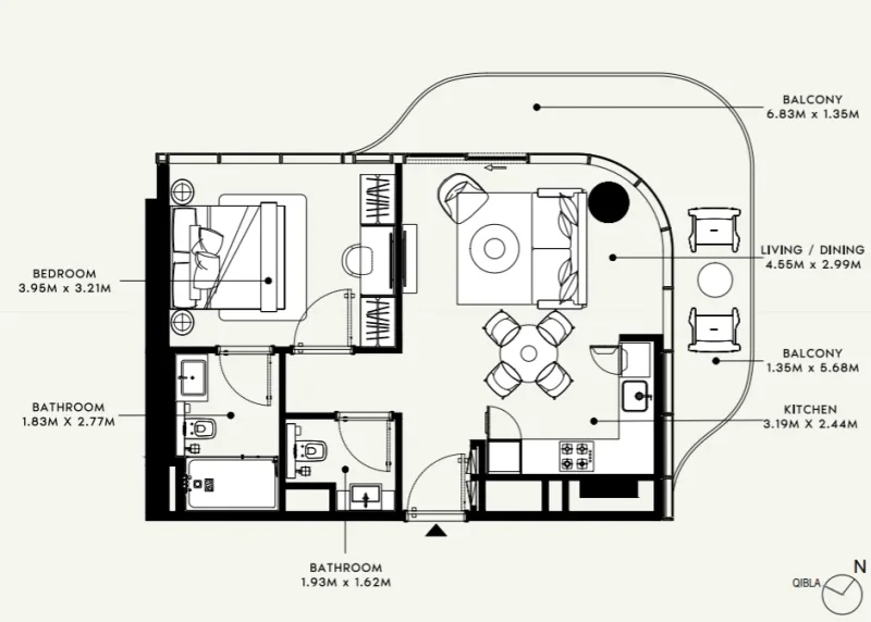 1.0 bedroom apartments - Azizi Venice 