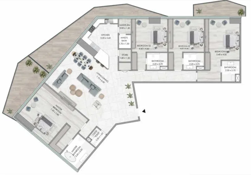 4.0 bedrooms apartments - Habtoor Grand Residences