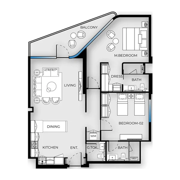 2 bedroom Apartments -  Luxury Canal Residences