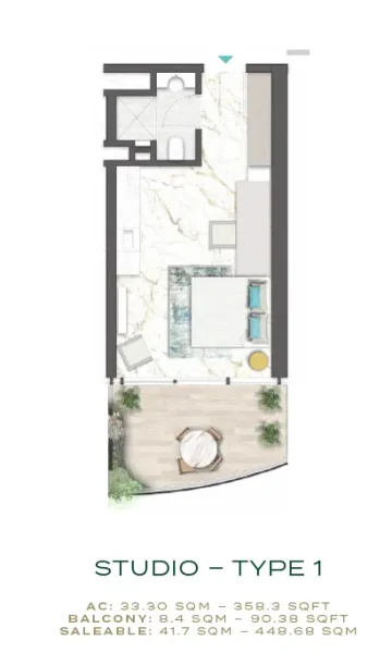 0.0 bedroom apartments - Chic Tower
