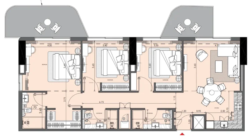 3.0 bedrooms apartments - Azizi Wasel
