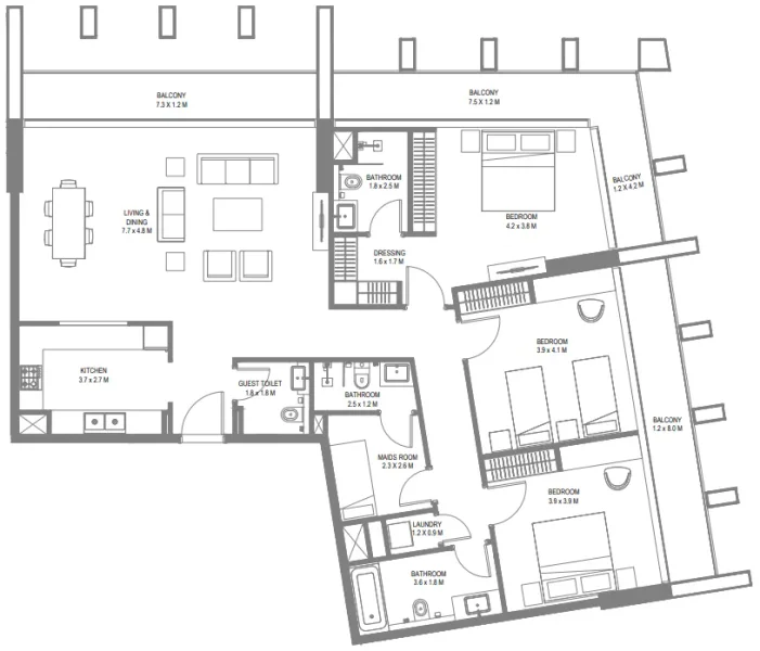 3.0 bedrooms apartments - Safa 1