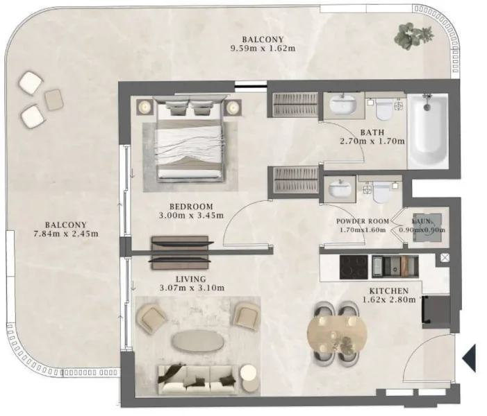 1.0 bedroom apartments - Arthouse Residences by Cledor