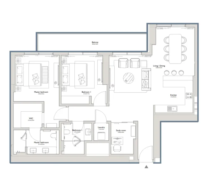 2.0 bedrooms apartments - Serenia District East Residences