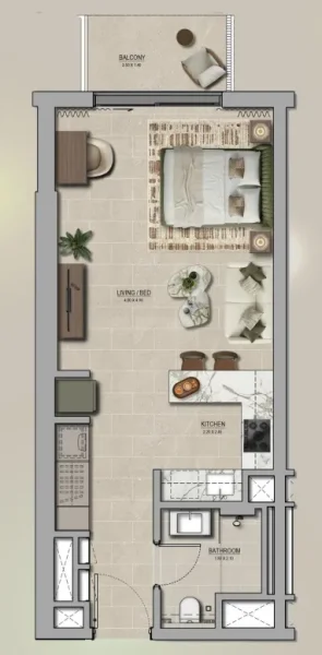 0.0 bedroom apartments - Yas Park Place