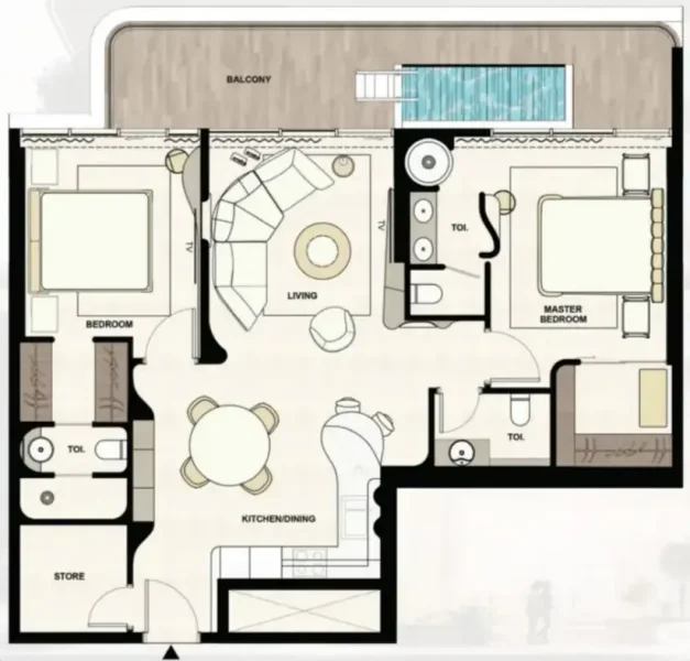 2.0 bedrooms apartments - Natuzzi Harmoni