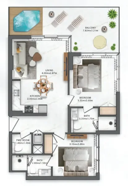 0.0 bedroom apartments - One Central