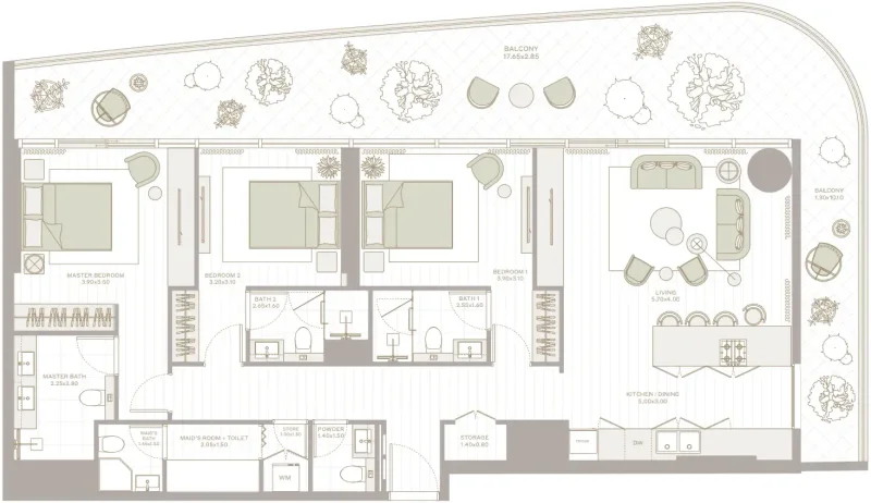 3.0 bedrooms apartments - Park Five