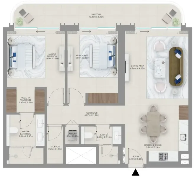 2.0 bedrooms apartments - Baystar by Vida