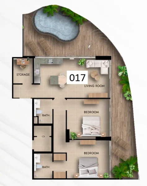 2.0 bedrooms apartments - Parkside Boulevard