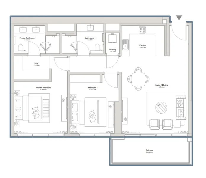 2.0 bedrooms apartments - Serenia District East Residences