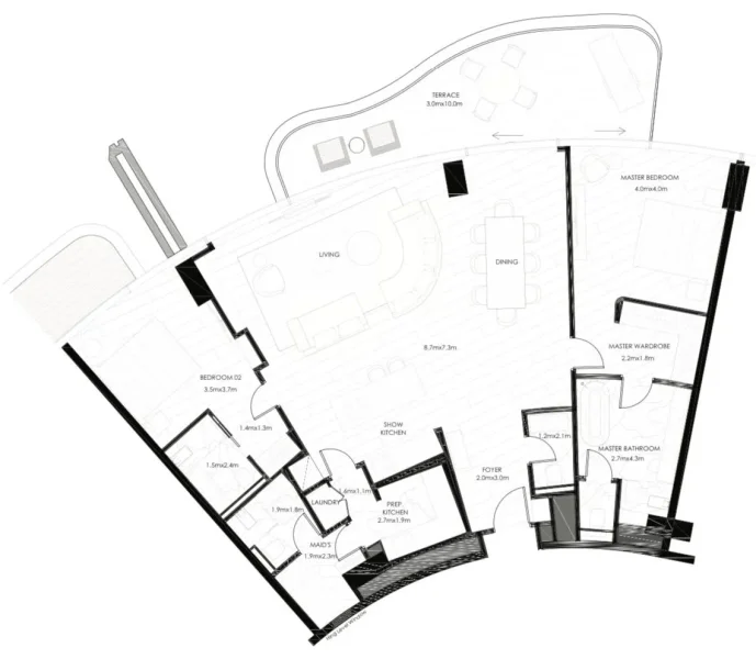 2.0 bedrooms apartments - The Alba Residences by Omniyat