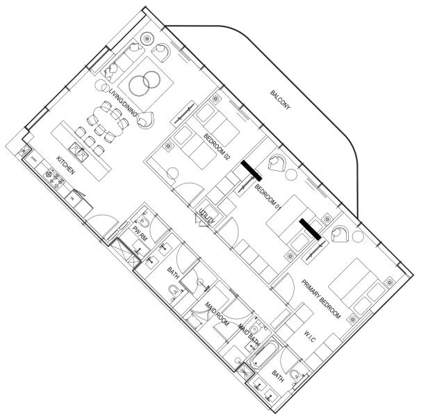 3.0 bedrooms apartments - Parkway by Prestige One