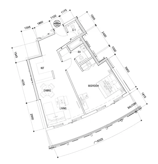 1.0 bedroom apartments - DAMAC Majestine