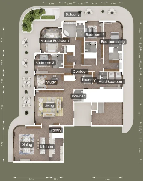 4.0 bedrooms penthouse - Waldorf Astoria Residences Yas